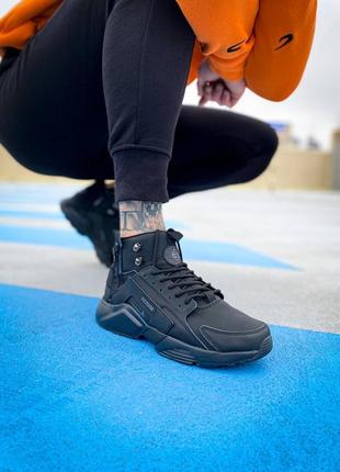 ❄️nike huarache acronym black❄️кросівки чоловічі зимні найк чорні, кроссовки мужские зимние  найк3 фото