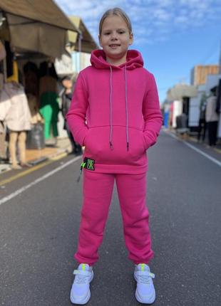 Детский теплый плотный спортивный костюм для девочек bruklin зима, р-ры на рост 128 - 160 видеообзор2 фото