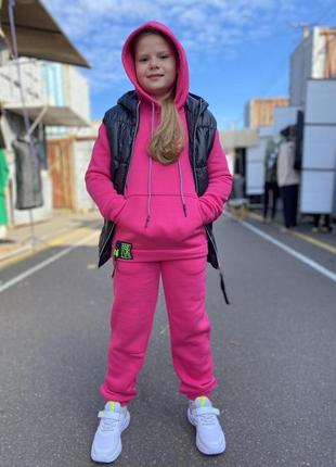Детский теплый плотный спортивный костюм для девочек bruklin зима, р-ры на рост 128 - 160 видеообзор1 фото