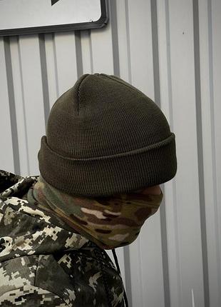 Мужская черная шапка трикотаж чоловіча чорна шапка трикотаж6 фото