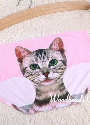 Рожеві трусики з принтом котика