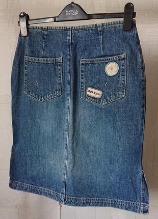 Винтажная джинсовая плотная юбка mexx