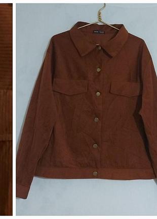 Вельветовая рубашка, жакет оверсайз, прямой крой shein