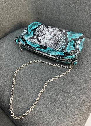 Дизайнерская мини сумочка натуральная кожа питон