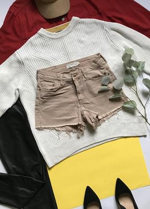 Шорты джинсовые с бахромой xxs-xs