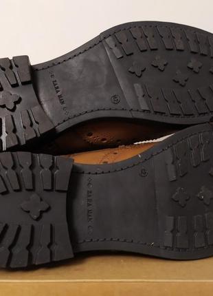Zara ботинки шкіряні ботинки кожаные броги5 фото