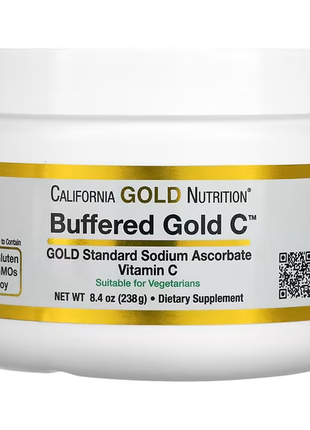 California gold nutrition, buffered gold c, некислый буферизованный витамин c в форме порошка, аскор3 фото