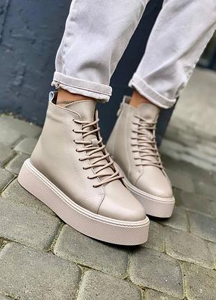 Топові снікерси зима натур шкіра або замша