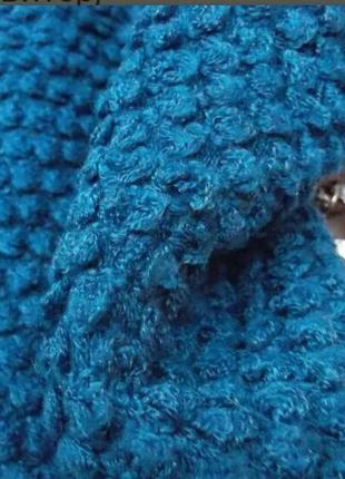 Фактурный синий свитер 3