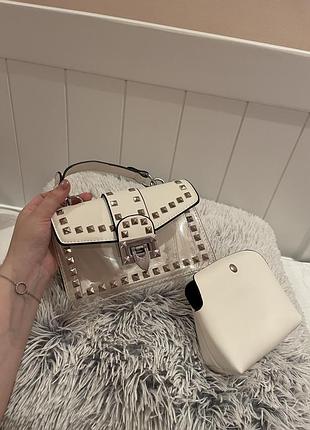 Нова біла сумка в стилі valentino 3