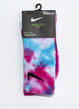 Кастомные носки nike tie-dye високі шкарпетки