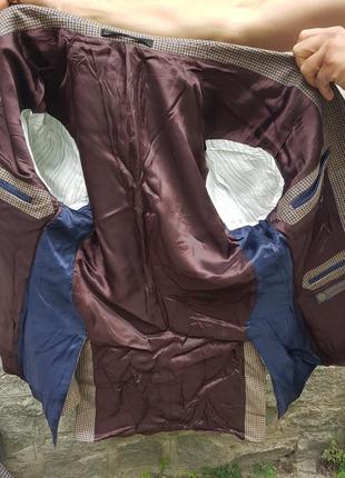 Винтажный шерстяной пиджак в гусиную лапку marks &amp; spencer4 фото