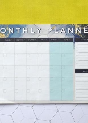 Планинг на месяц, на магните, синий