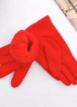 Детские перчатки "buttons" красные2 фото