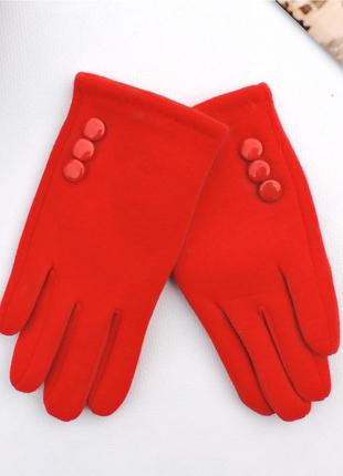 Детские перчатки "buttons" красные1 фото