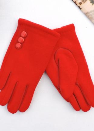 Детские перчатки "buttons" красные3 фото