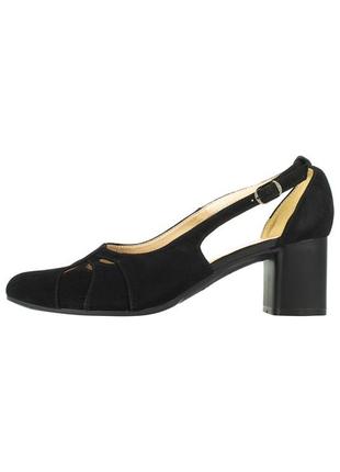 Туфли женские  чёрные натуральная замша украина  van girls - размер 39 (25,8 см)