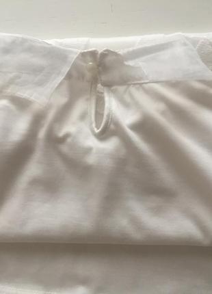 Белая кряжевная нарядная блуза, рубашка, на работу3 фото