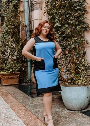 Жіночий сарафан з кишенями джинс р.56