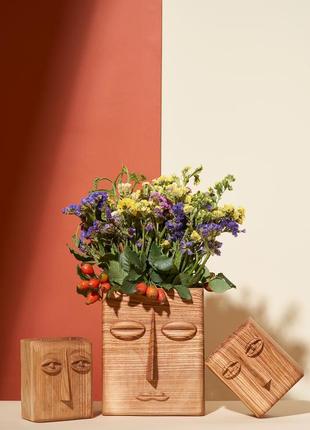 Набор из трех деревянных ваз "апатия"3 фото