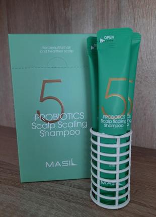 Шампунь для догляду за шкірою голови з пробіотиками masil 5 probiotics scalp scaling shampoo 8 ml