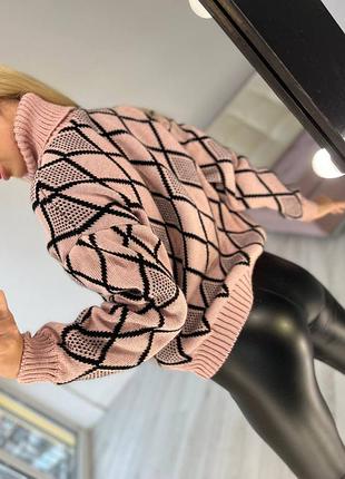 Теплий жіночій светр, светр з принтом6 фото