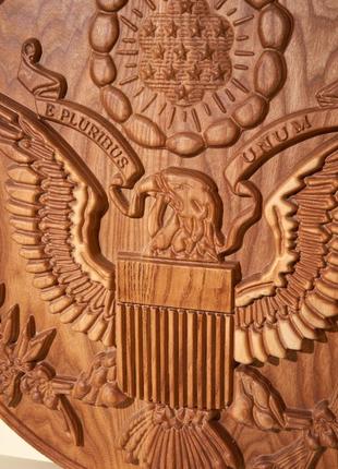 Американский герб, большая печать сша, изготовленная из дерева3 фото