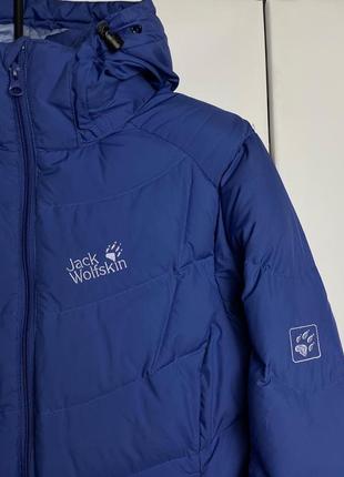 Пухова куртка jack wolfskin синя пуховик короткий теплий джек 700 пух перо4 фото