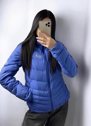 Пухова куртка jack wolfskin синя пуховик короткий теплий джек 700 пух перо