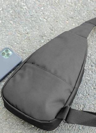 Чоловіча сумка нагрудна слінг puma black logo через плече бананка однолямочный рюкзак2 фото