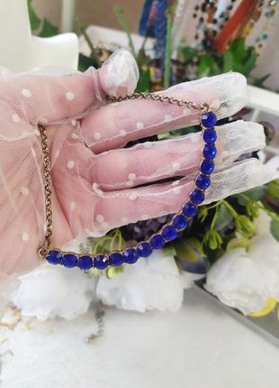 Гарне кольє насичений синій