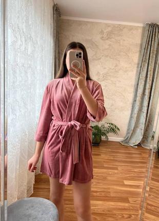 Плюшевый халат кимоно на запах / велюровый халат5 фото