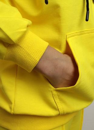 Спортивный детский/подростковый костюм р.128-164см желтый штаны+кофта с капюшоном, замок 128,140,152,164 р.4 фото