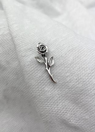 Шпилька срібло 925 брошка троянда 7026