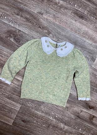 Стильный свитер, свитер с рубашкой, тёплый свитер, винтажный свитер