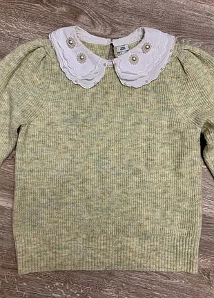 Стильный свитер, свитер с рубашкой, тёплый свитер, винтажный свитер2 фото