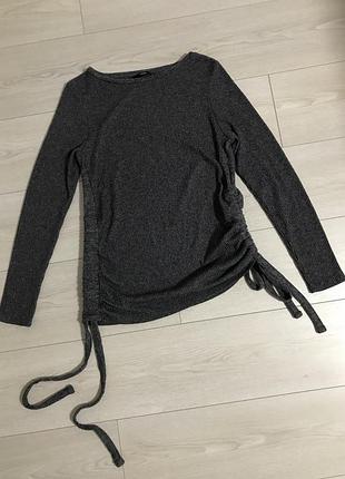 Темно-сірий меланжевий лонгслів джемпер