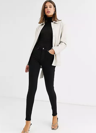 Плотные джинсы скини высокая посадка topshop jamie