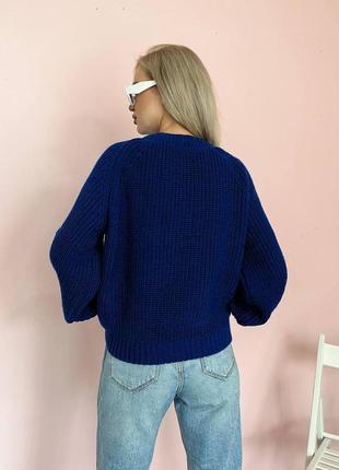 Синий базовый свитер джемпер пуловер3 фото