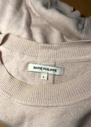 Marie philippe тонкий шерстяной джемпер нюдовый цвет пуговицы на спине6 фото