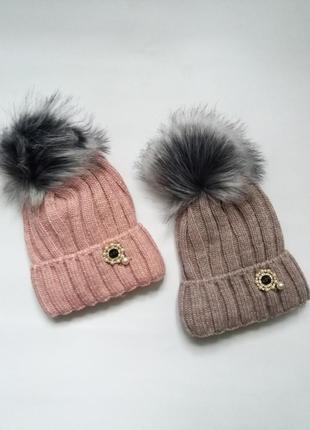 Зимова шапочка для дівчинки2 фото