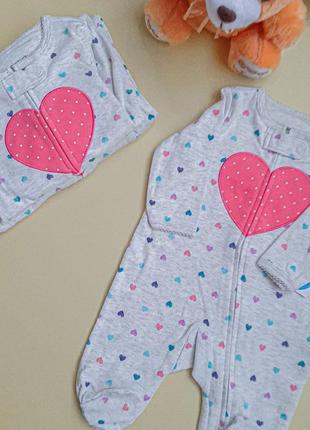 💗котоновий чоловічок від carter’s для дівчаток💗