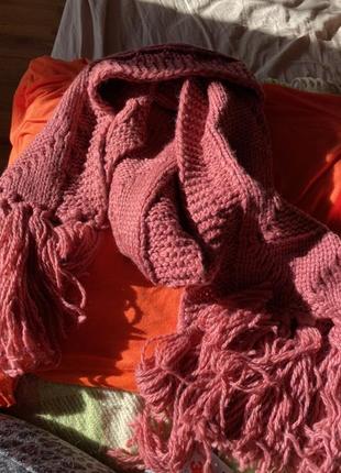 Великий теплий вишневий шарф зимовий accessorize1 фото