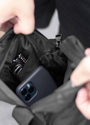 Стильная мужская сумка барсетка через плечо puma черный тканевой мессенджер пума8 фото