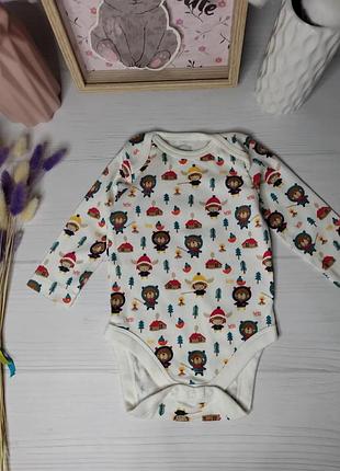 Боді на довгий рукав mothercare 0-3міс, новорічне