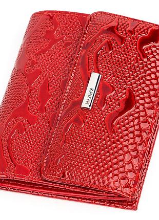 Кошелек женский karya 17145 кожаный красный