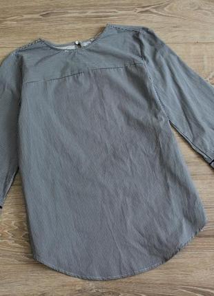 Хлопковый топ, с длинными рукавами, рубашка в полоску с надписью на спине от zara4 фото