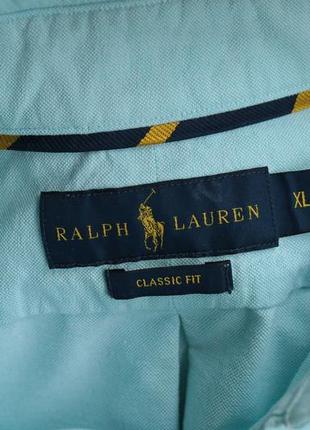 Мужская рубашка ralph lauren classic fit aegean blue shirt5 фото