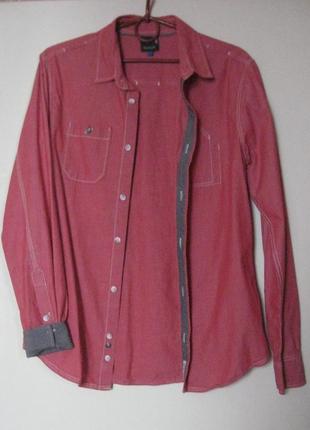 Супер рубашка джинс розовая6 фото