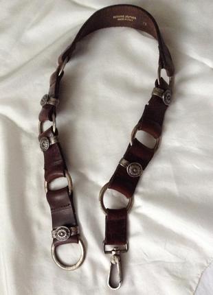 Ремінь 83 див. натуральна шкіра 100%, метал. італія.5 фото